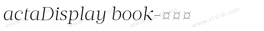 actaDisplay book字体转换
